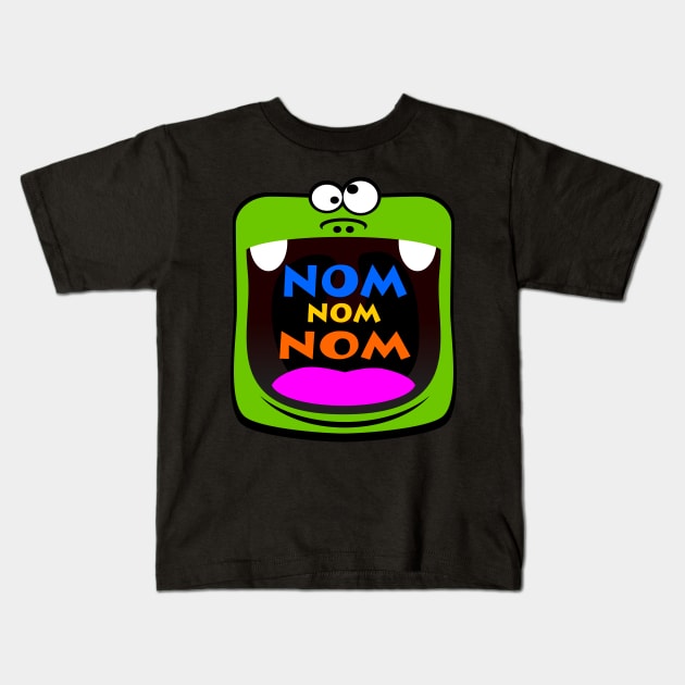 Nom Nom Nom Kids T-Shirt by DavesTees